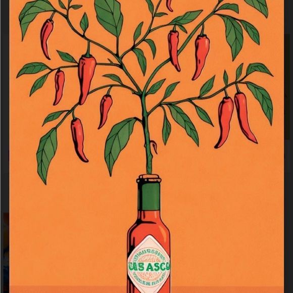 Wall art Red pepper plant come out from glass bottle digital art print - Picture 4 of 4